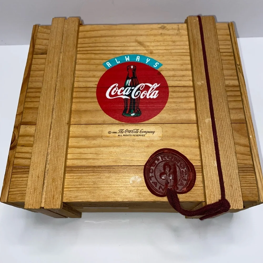 Kurt Adler Polonaise Coca-Cola Glass Ornaments • Set of 4 • VTG 1996 • With Box